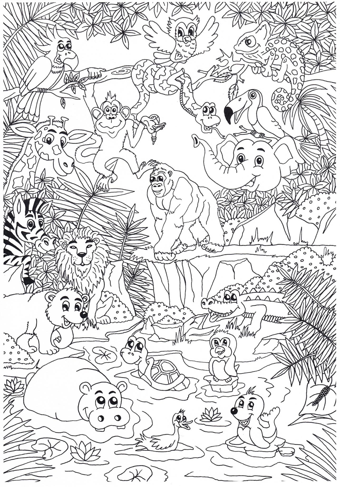 Coloriage Animaux Dans La Jungle Coloriages Gratuits Imprimer
