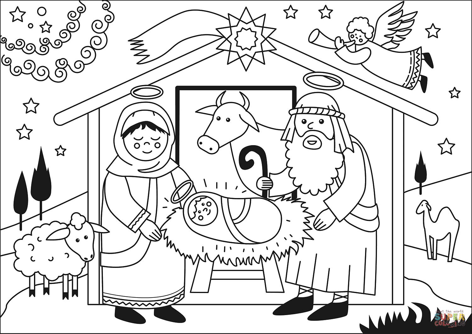 Coloriage la naissance de Jésus Gratuit à Imprimer Img 31816