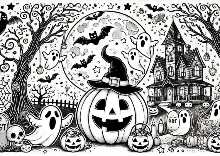 Coloriage horreur d&#39;Halloween