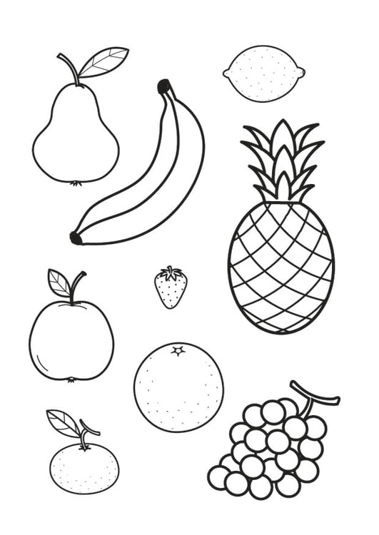 Coloriage toutes sortes de fruits  Coloriages Gratuits à Imprimer