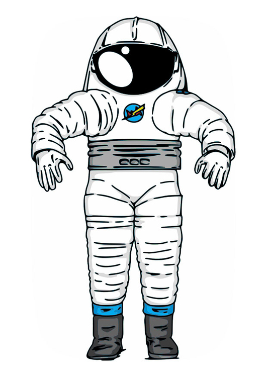 astronaute dessiné à la main en combinaison spatiale dans l'espace