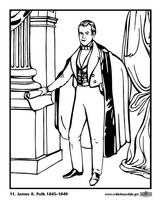 Coloriage 11 james k. polk