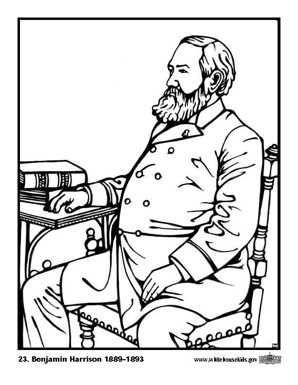 Coloriage 23 benjamin harrison