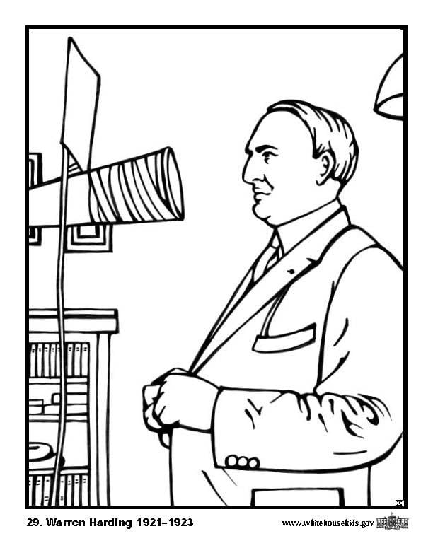 Coloriage 29 warren harding