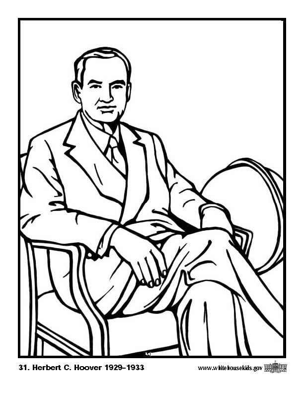 Coloriage 31 herbert c. hoover