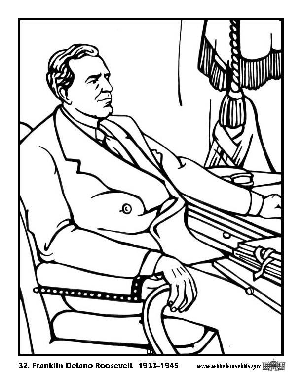 Coloriage 32 franklin delano roosevelt