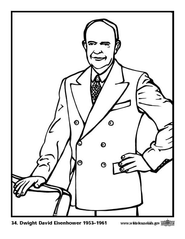 Coloriage 34 dwight david eisenhower