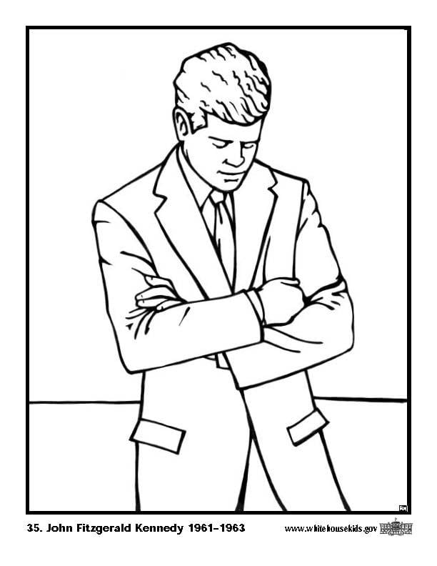 Coloriage 35 john fitzgerald kennedy