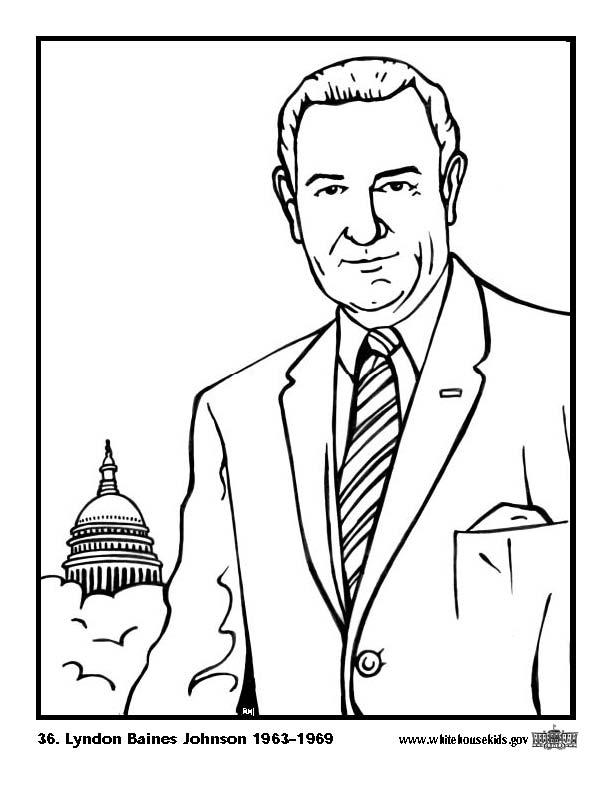 Coloriage 36 lyndon baines johnson