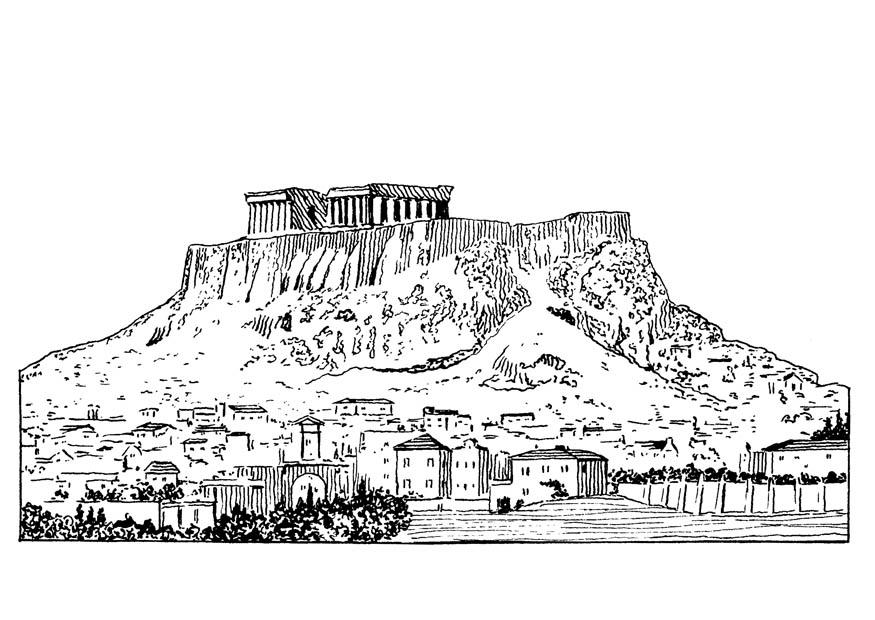 Coloriage acropolis