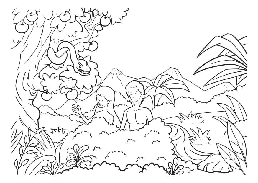 Coloriage adam et eve