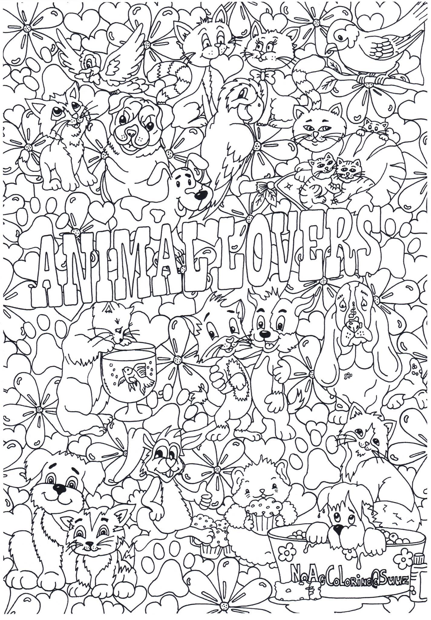 Coloriage amoureux des animaux