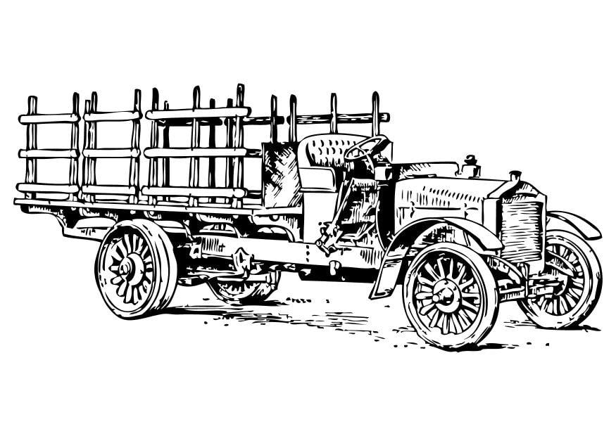 Coloriage ancien camion