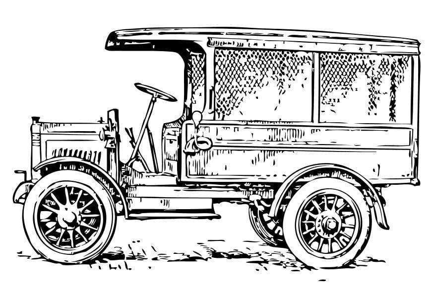 Coloriage ancien camion