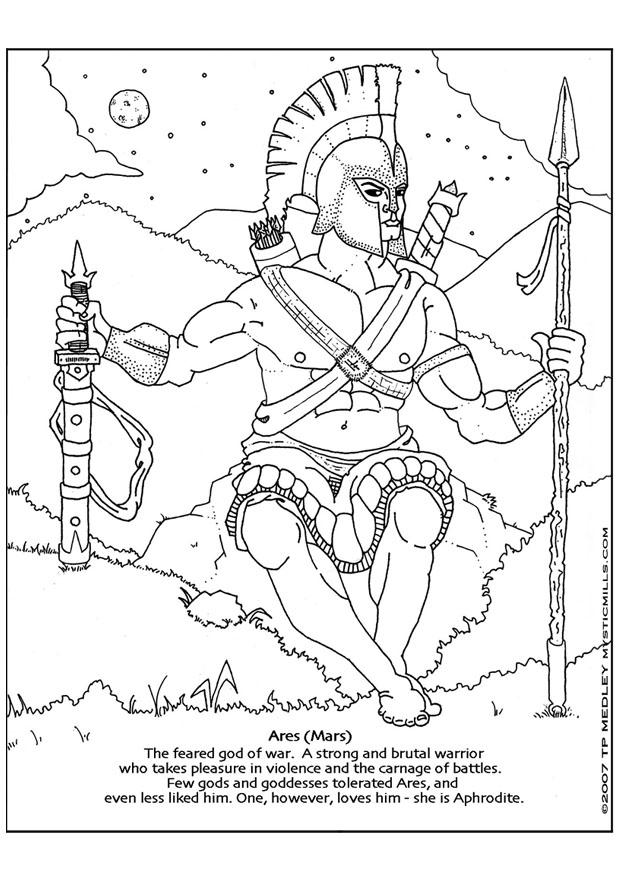 Coloriage ares A§ mars