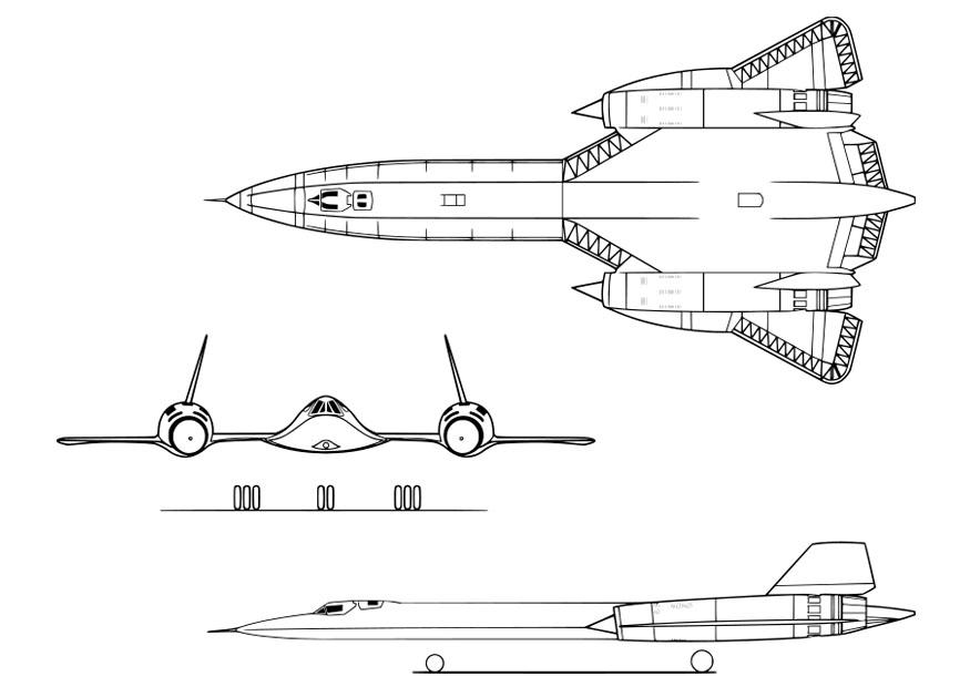 Coloriage avion - lockheed sr-71a