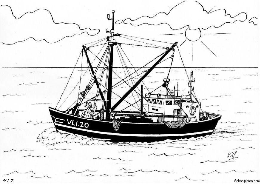 Coloriage bateau - bateau de pAªche