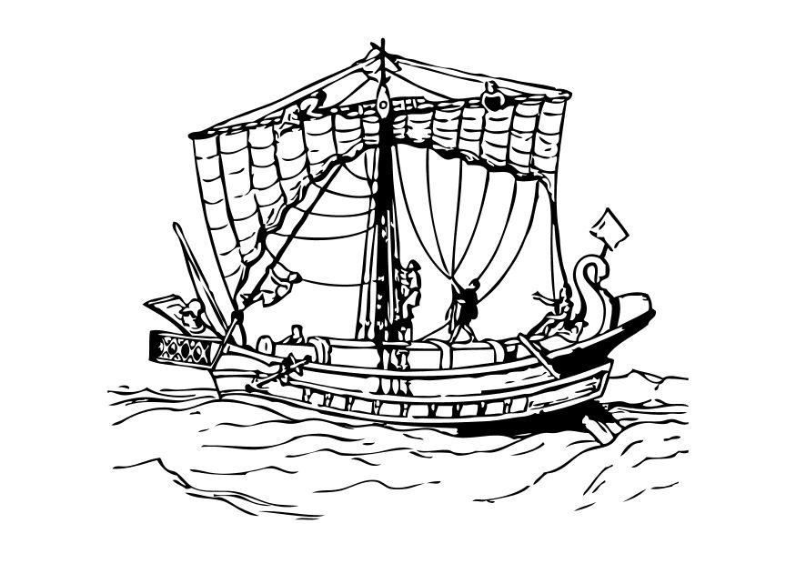 Coloriage bateau romain