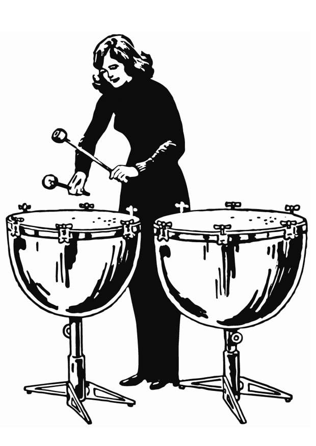 Coloriage battre des timbales