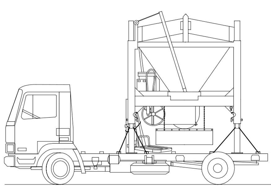 Coloriage camion - mixeur de sable