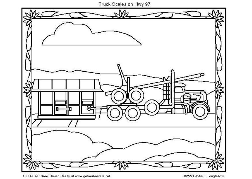 Coloriage camion-remorque