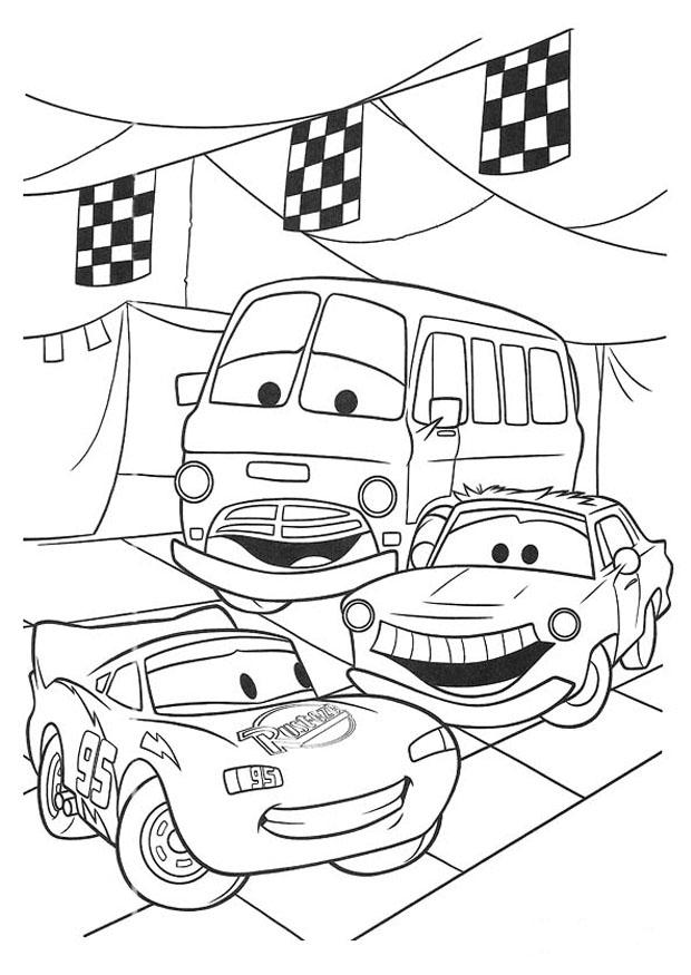 Coloriage cars : quatre roues