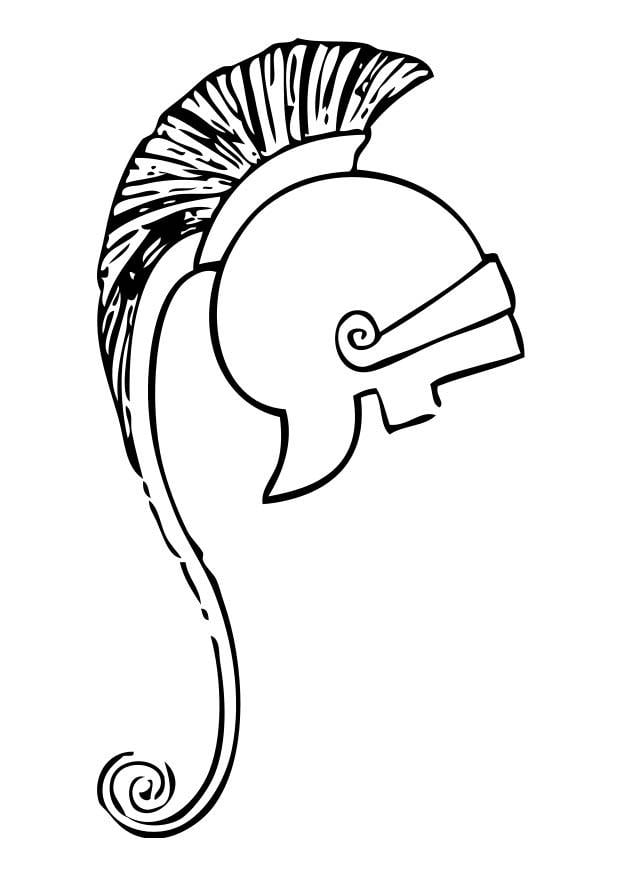 Coloriage casque grec