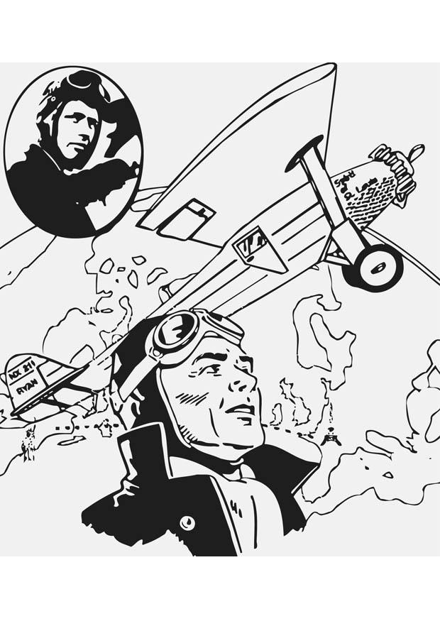 Coloriage charles lindbergh