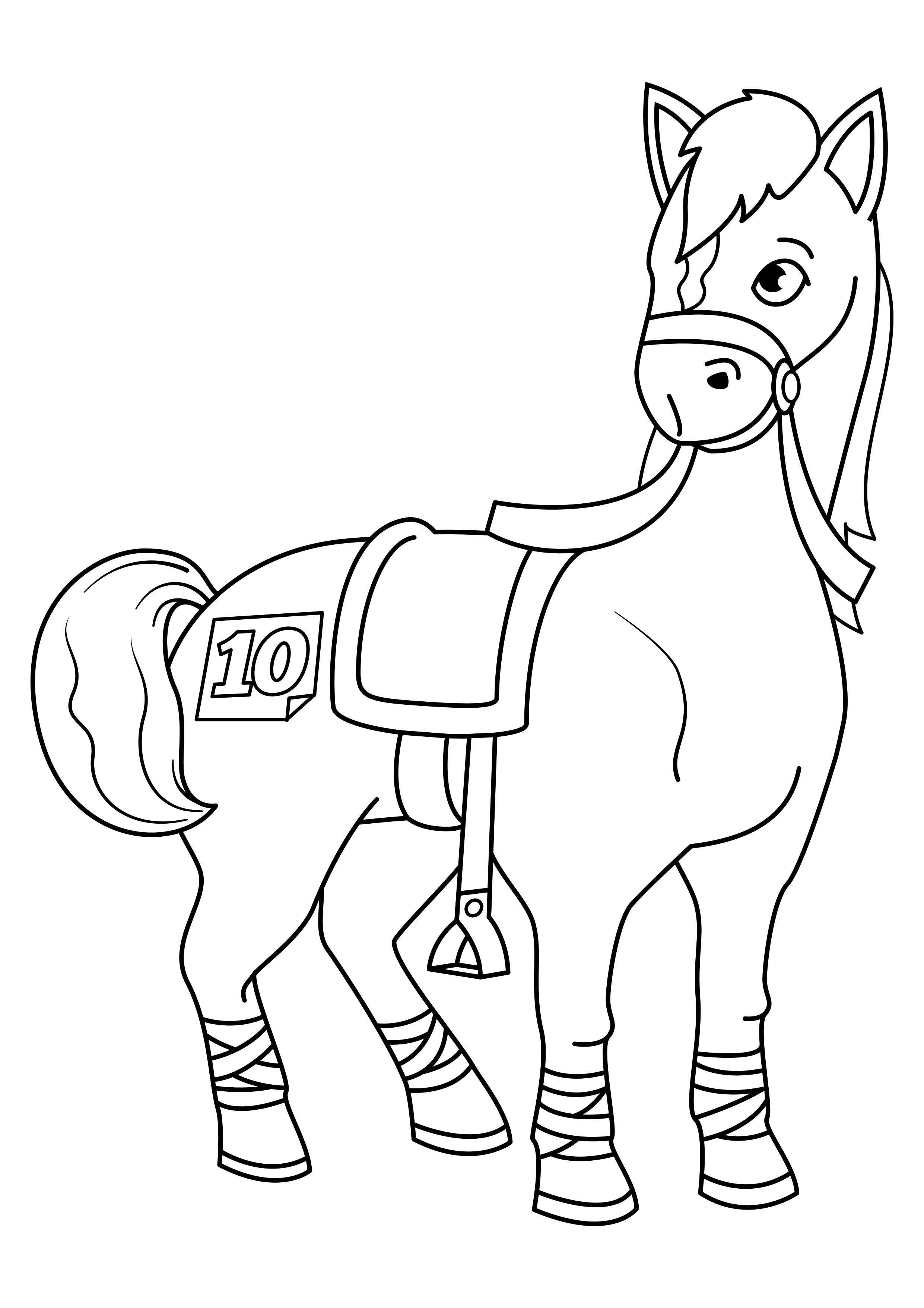 Coloriage cheval en compA©tition