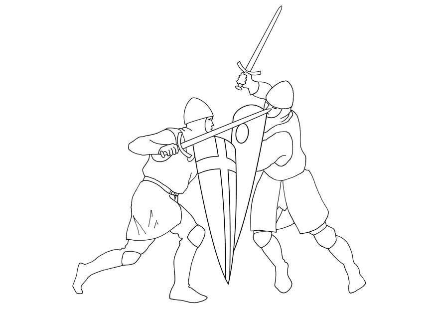 Coloriage combat de guerrier