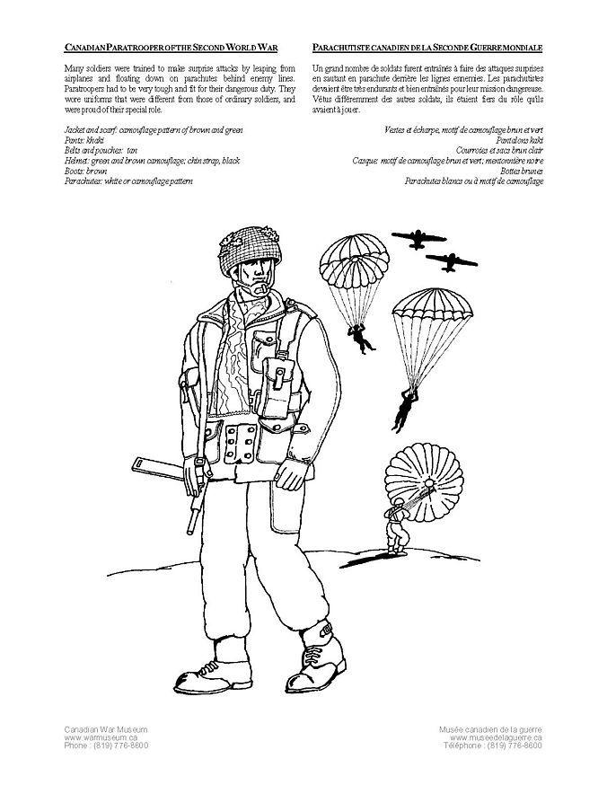 Coloriage commando de parachutistes