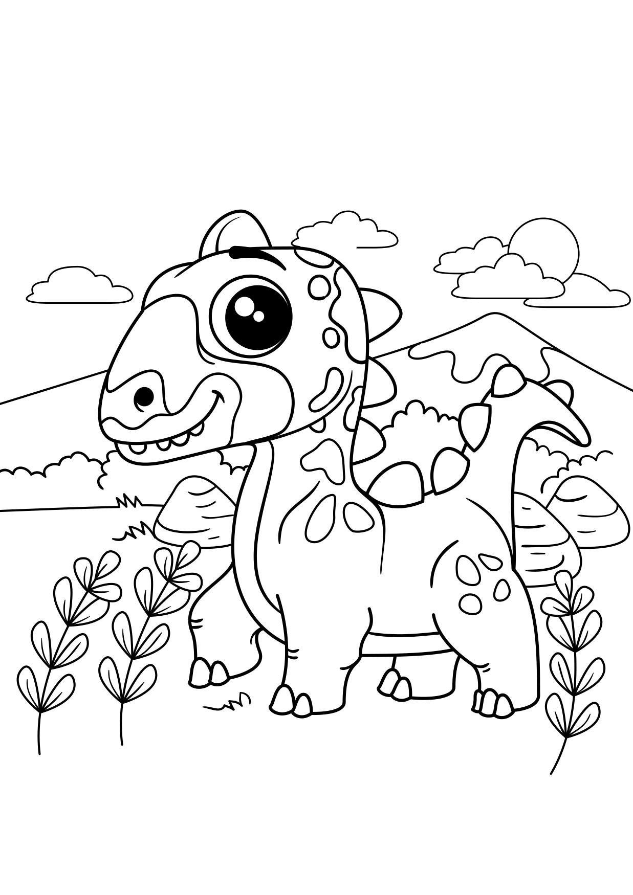 Coloriage dino sur le pouce