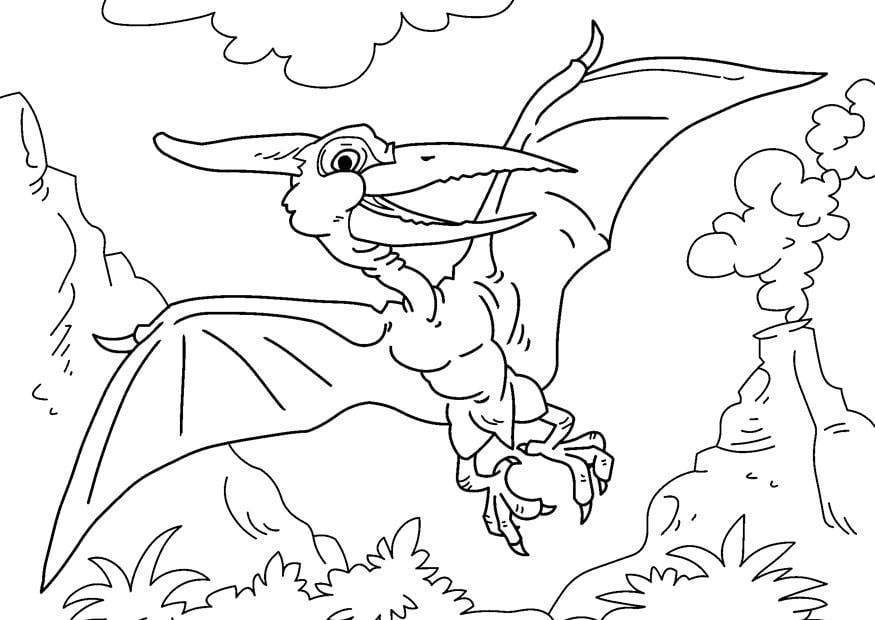 Coloriage dinosaure - pteranodon