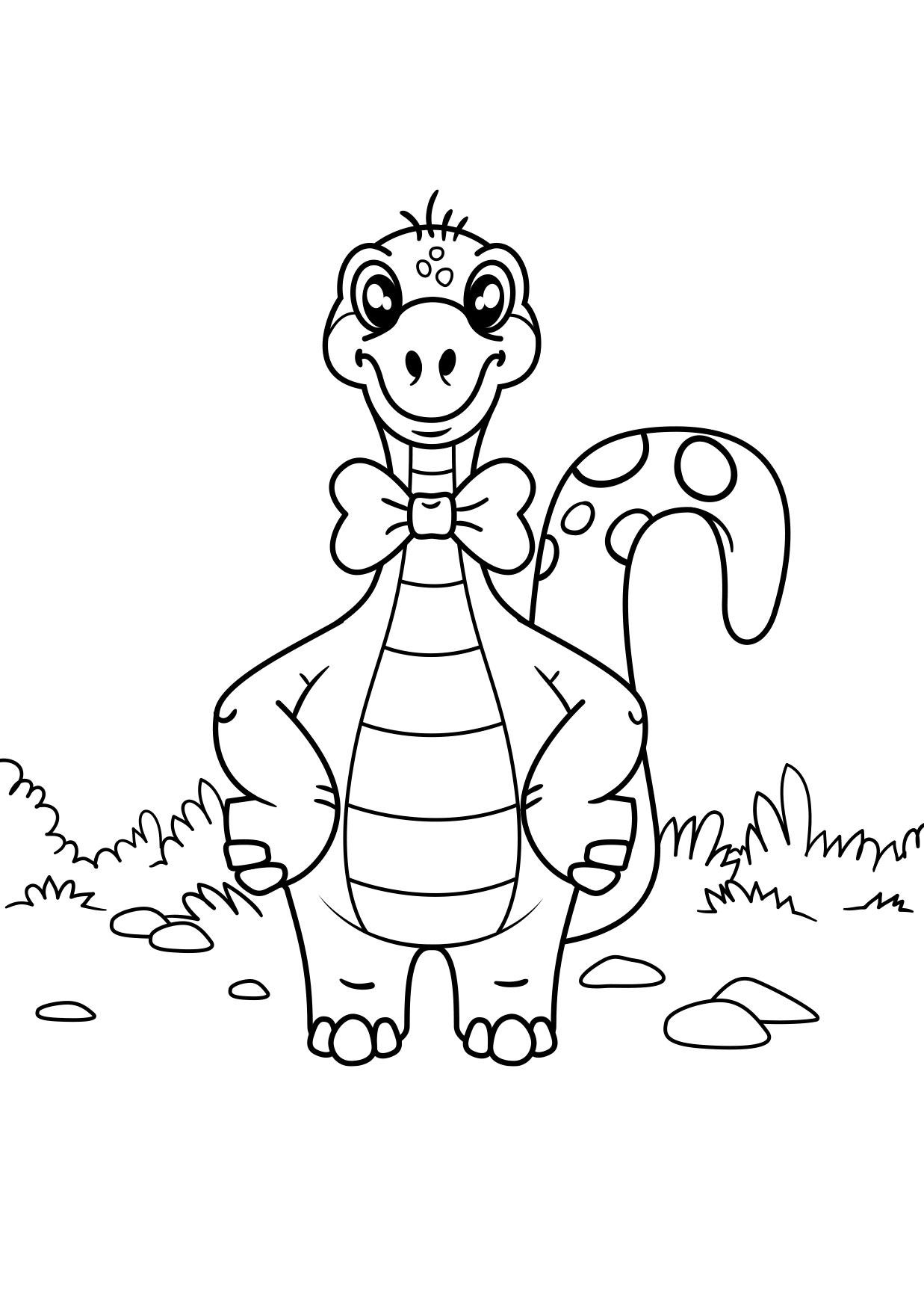 Coloriage dinosaure avec arc