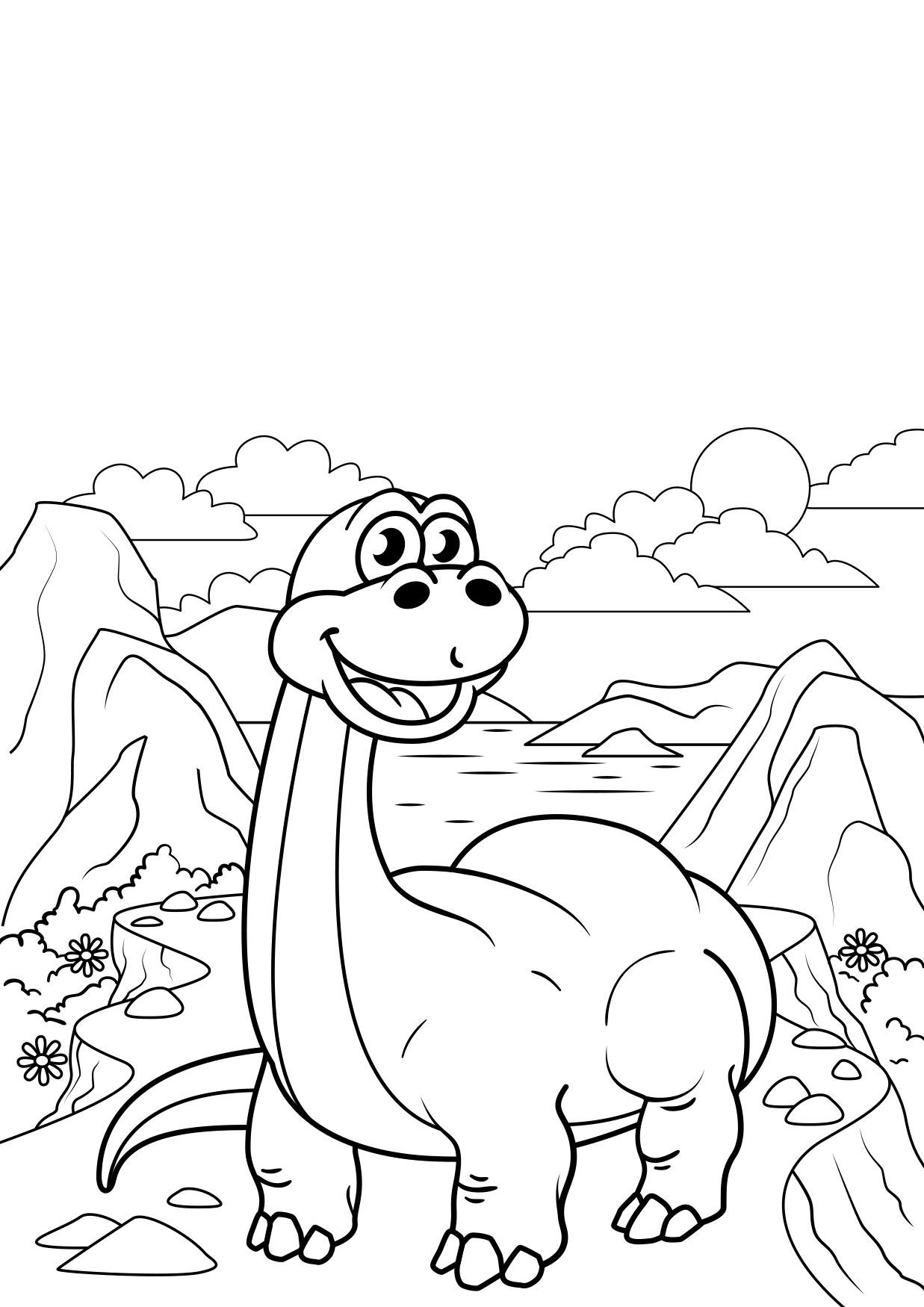 Coloriage dinosaure en dA©placement