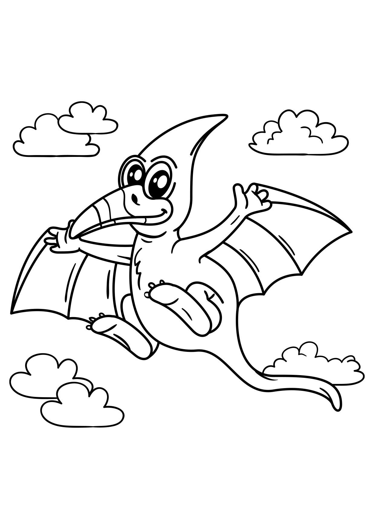 Coloriage dinosaure volant de ptA©ranodon