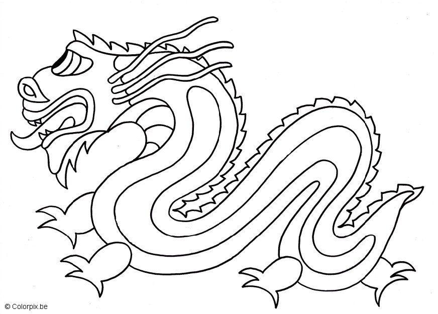 Coloriage dragon chinois