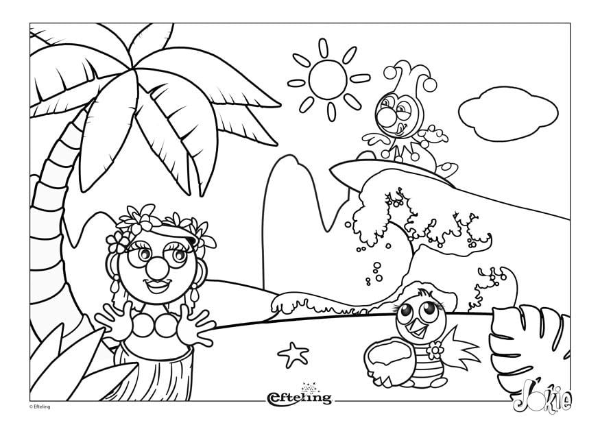 Coloriage efteling - hawai