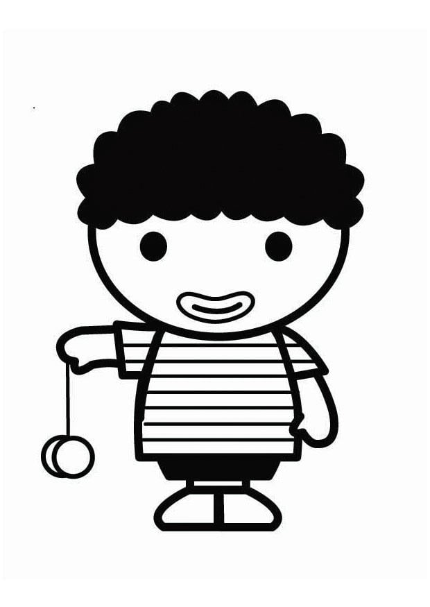 Coloriage enfant avec yoyo