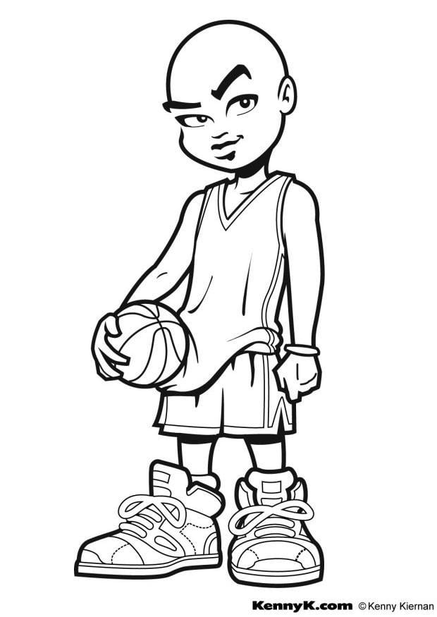 Coloriage faire du basketball