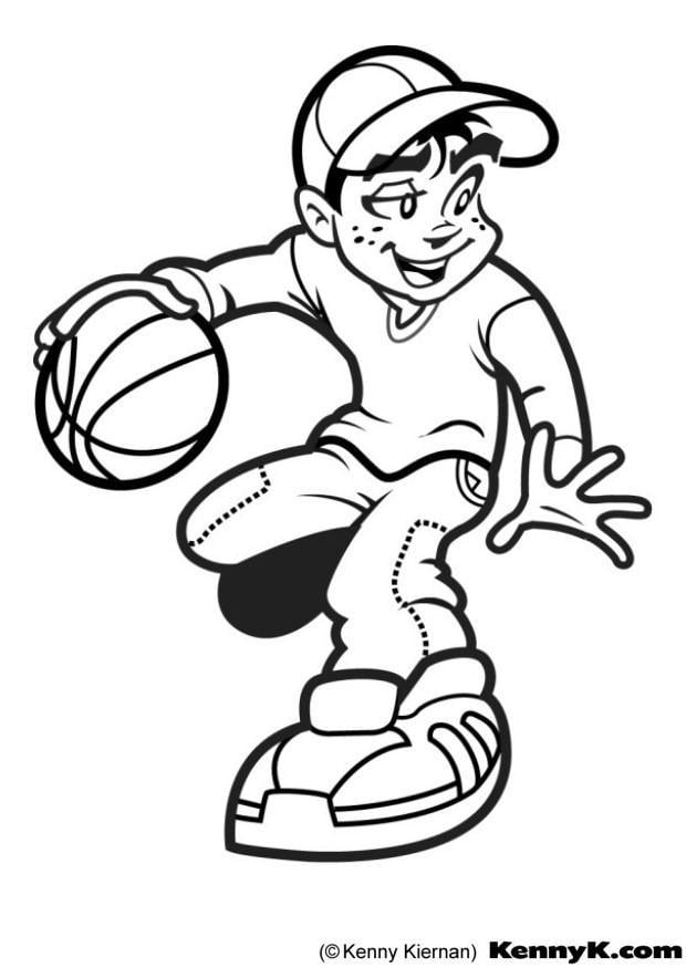 Coloriage faire du basketball