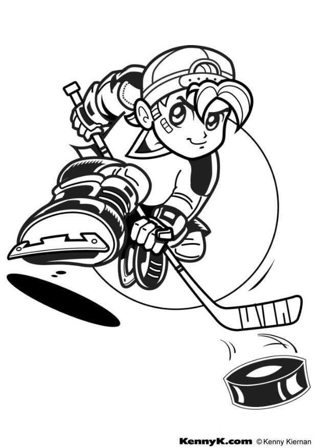 Coloriage faire du hockey