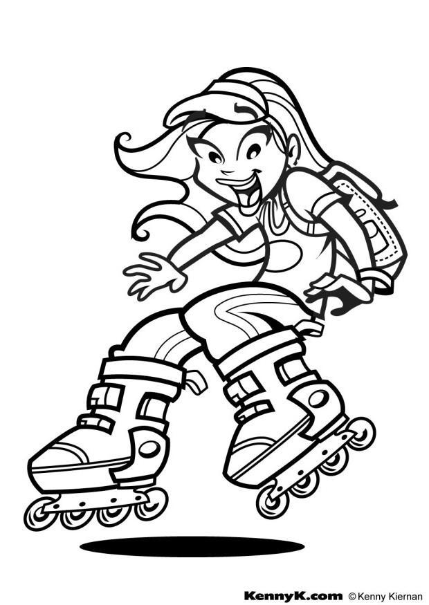 Coloriage faire du roller