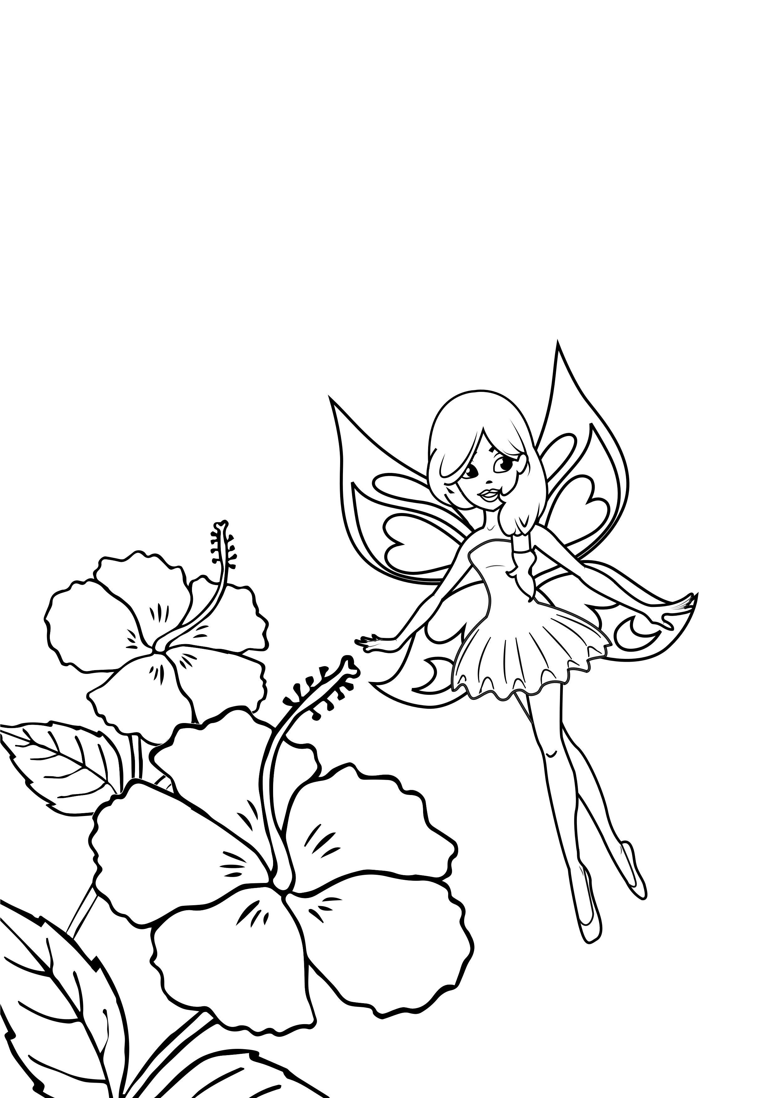 Coloriage fA©e avec des fleurs