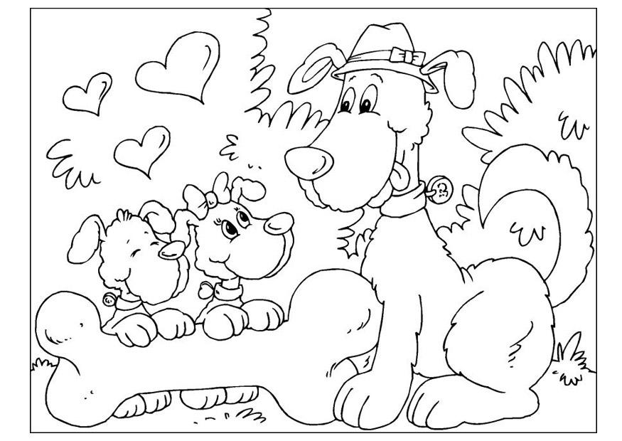 Coloriage fAªte des pA¨res - chiens