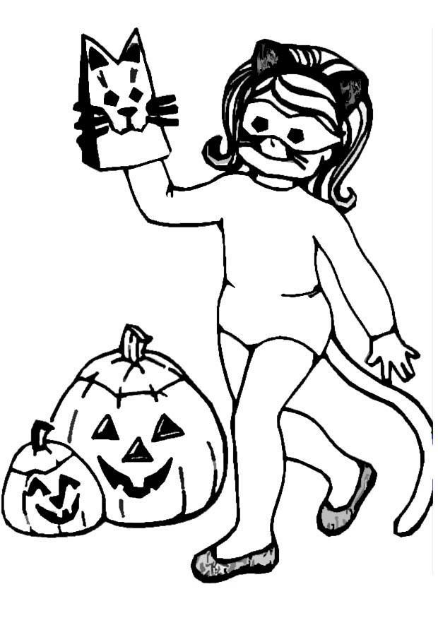 Coloriage fille dhalloween