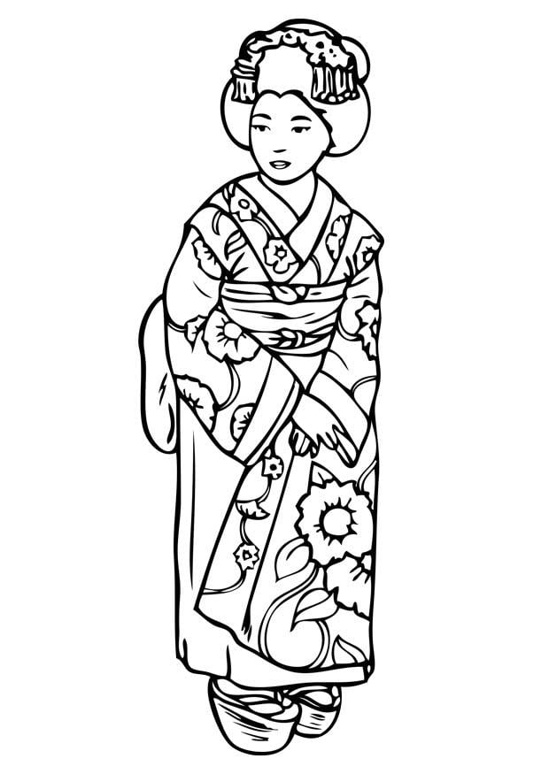 Coloriage geisha