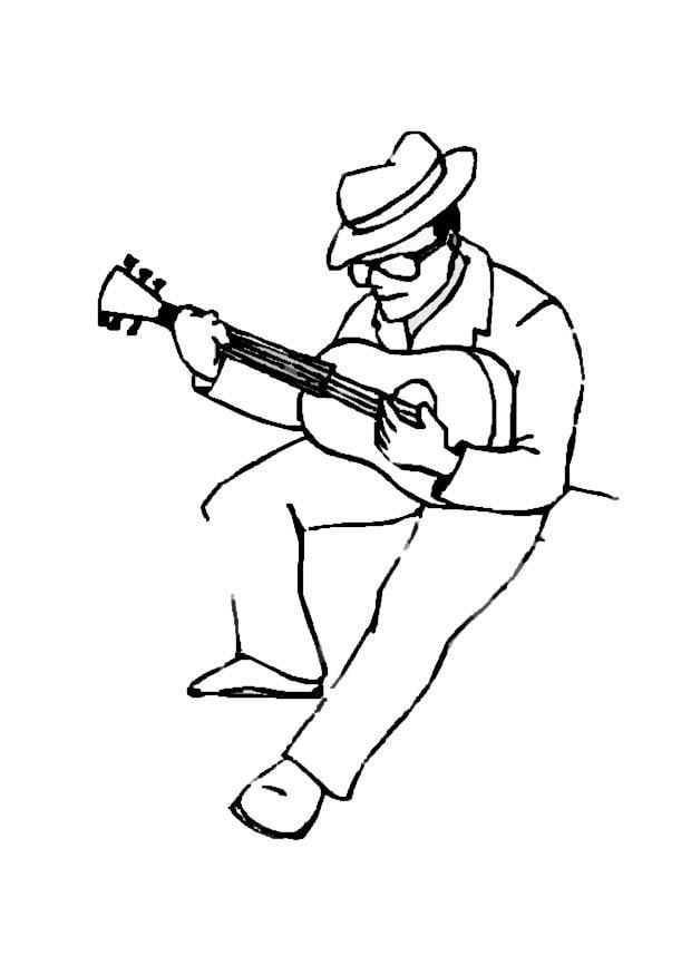 Coloriage guitariste