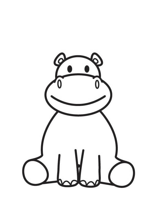 Coloriage hippopotame