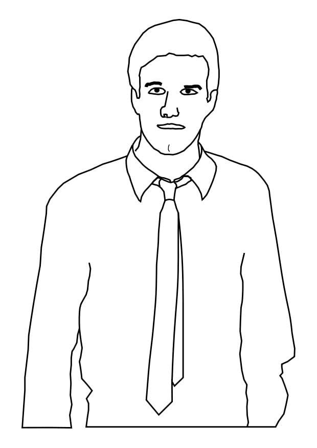 Coloriage homme avec cravate